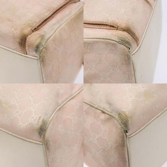 GUCCI GG Canvas Abbey Hand Bag Pink Gold - Picture 10 of 13